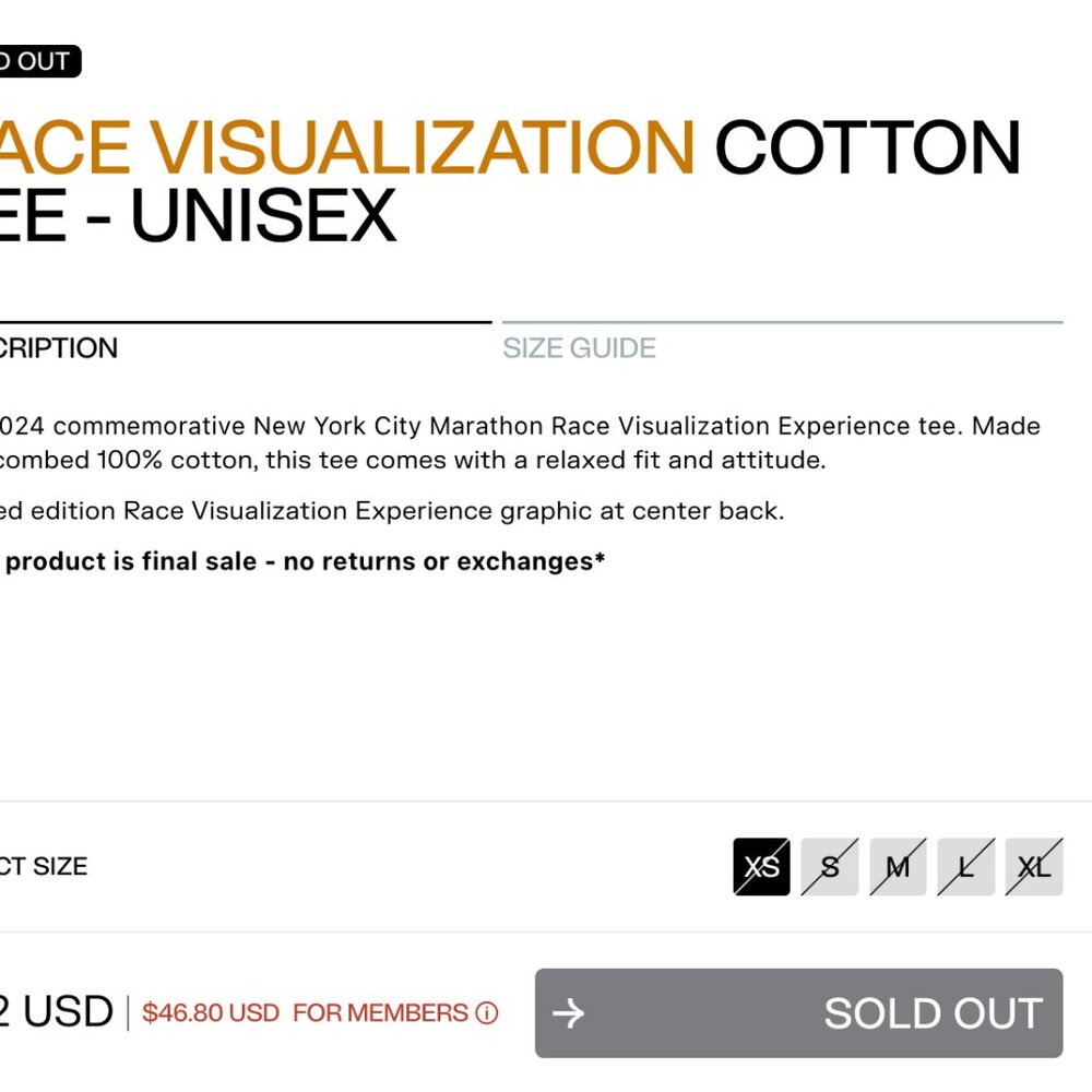 🔥 RARE Bandit Running New York Marathon '24 Race Visualization Promo Cotton Tee - Picture 7 of 8